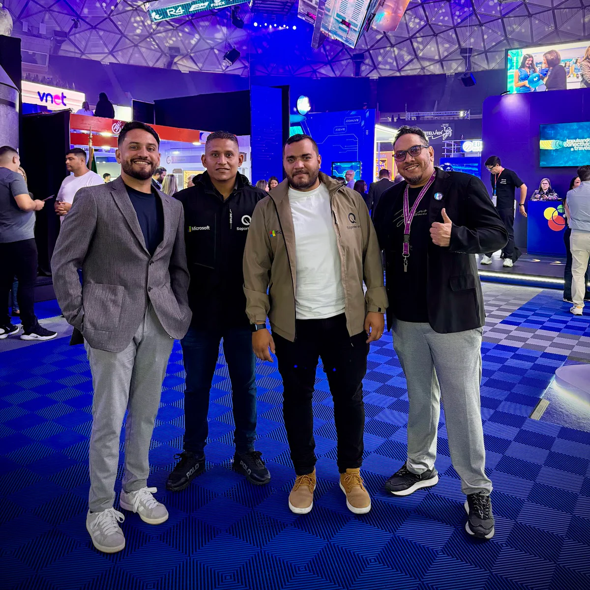 Four members of the Soportered technical team at a technology event